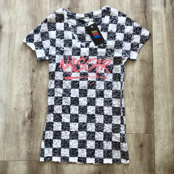 Nascar, Black and White Checkered, Racing T-Shirt, Womens, Size M, New With Tags - Picture 6 of 13